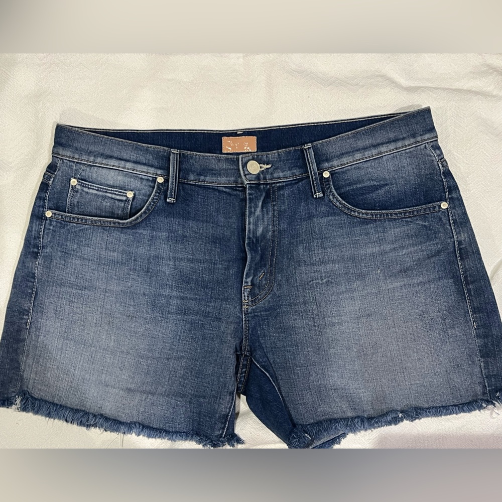 MOTHER  Blue Denim The Dropout Shorts. Size 29. Stretch